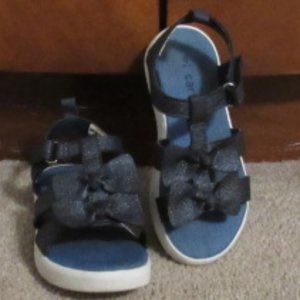 Carters Toddler Girls Chambray Platform Sandals Blue 9